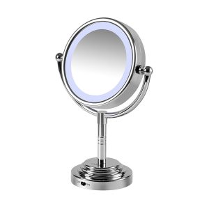 Carmen C85001 Battery Operated Dual Sided LED Illuminated Mirror – Silver