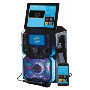 DAEWOO Bluetooth USB Karaoke Machine with 2 Wired Microphones 5 inch LCD Screen