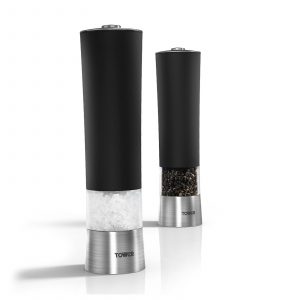 Tower T80400 Electric Salt and Pepper Mill Set with Grinding Mechanism Black
