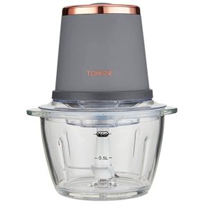 Tower T12058RGG 350W 1L Glass Chopper Grey Brand New