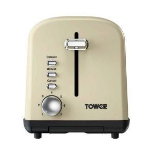 Tower T20014C Infinity 2 Slice Toaster With Cream Finish Brand New