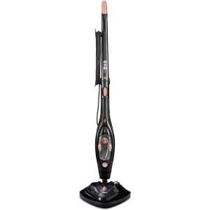 Black and rose gold steam cleaner.