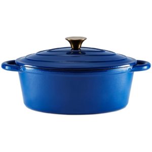 Barbary And Oak B080025BLU 29cm Oval Casserole Cast Iron Limoges Blue