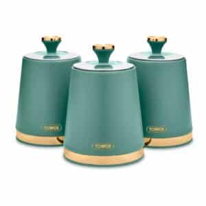 Tower Cavaletto Champagne Gold Edition 3 Piece Canister Set Jade Green