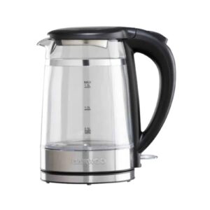 Daewoo 3KW 1.5L Rapid Boil Glass Kettle Black