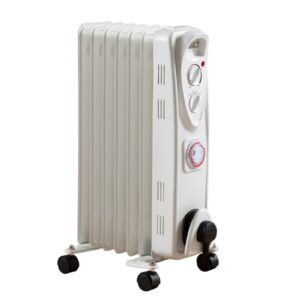 Daewoo 1500w 7 Fin Oil Filled Heater With Timer White