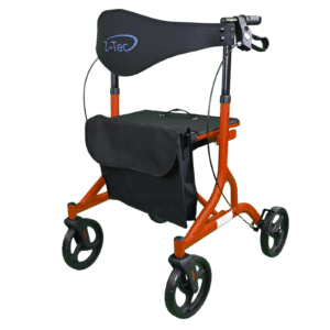 Falcon XL Folding Lightweight Rollator in Burnt Orange Only 5.9kg Brand New