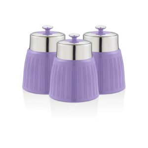Swan Retro 3 Piece Canister Set Purple