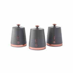 Swan Set of 3 Canisters Grey