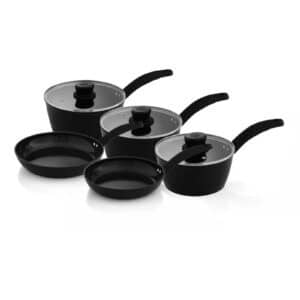 Swan Stealth 5 Piece Cookware Set Black