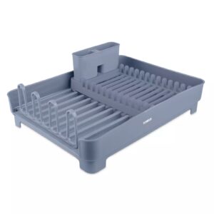 Tower Plastic Dish Rack With Removable Cutlery Holder Grey