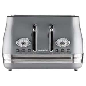 Daewoo Baltimore 4 Slice Toaster Smoked Grey