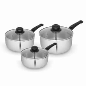 Swan Townhouse 3 Piece Saucepan Set Stainless Steel